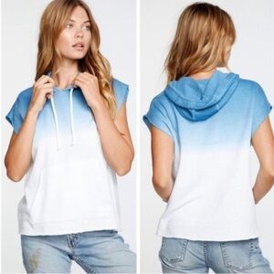 Chaser terry ombre dip dye blue sleeveless hoodie